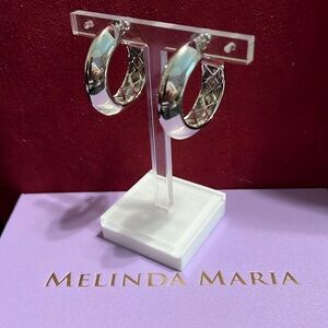 Melinda Maria Silver Hoop Earrings New Never Worn. Last photos from website.